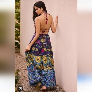 Anthropologie Tiered Halter Cover Up Dress